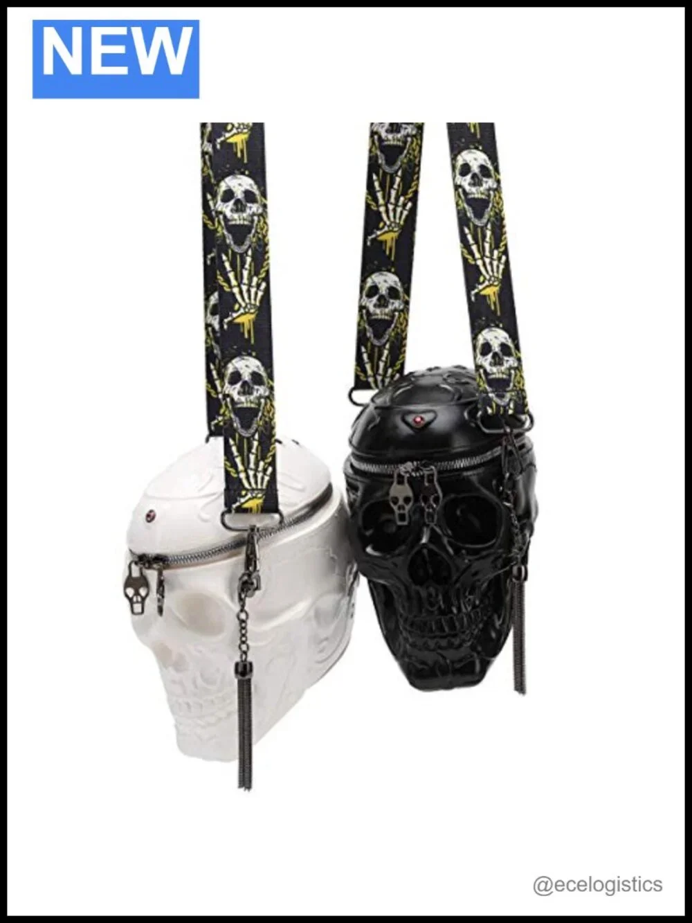 PVC Skull Shoulder Bag Handbag Crossbody Purse for Women